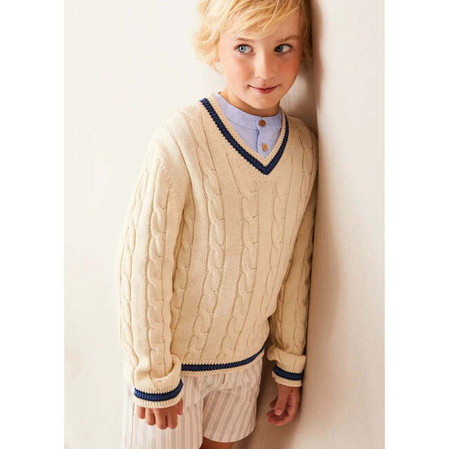 Brompton Striped Shorts in Beige - Shorts - 3