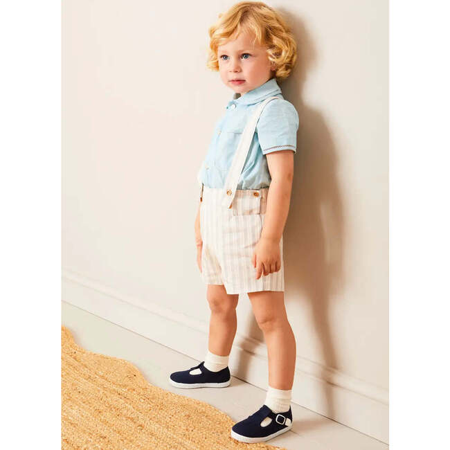 Brompton Striped Shorts With Braces in Red - Shorts - 4