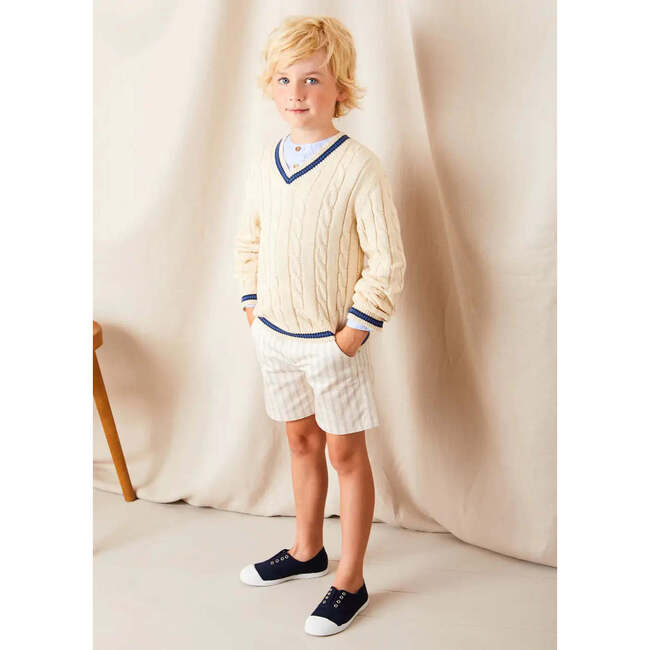 Brompton Striped Shorts in Beige - Shorts - 4