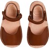 Open Toe Leather Sandals, Brown - Sandals - 1 - thumbnail