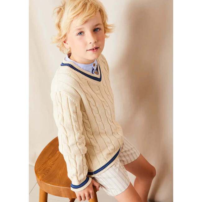 Brompton Striped Shorts in Beige - Shorts - 5