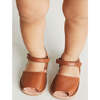 Open Toe Leather Sandals, Brown - Sandals - 2