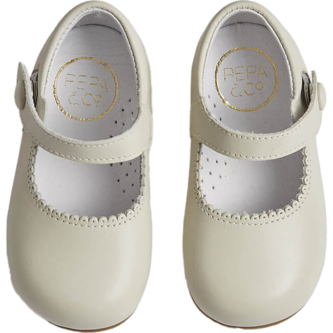 Mary Jane Leather Baby Shoes, Ivory