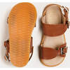 Leather Buckle Detail Sandals, Camel - Sandals - 4 - thumbnail