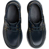 Leather Boat Shoes, Navy - Loafers - 1 - thumbnail