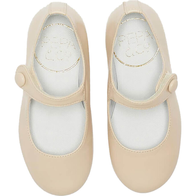 Girls Leather Celebration Shoes, Beige