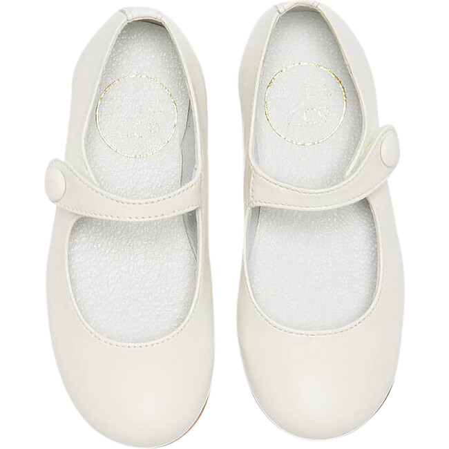 Girls Leather Mary Jane Shoes, Ivory
