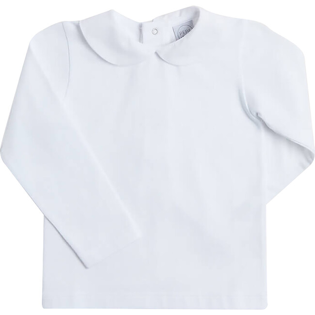 Peter Pan Collar Long Sleeve Top, White