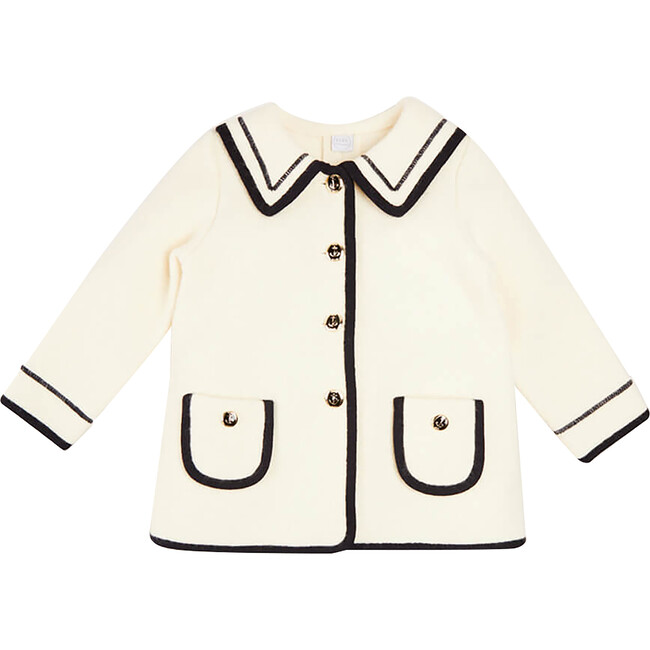Mariner Collar Pocket Detail Jacket, Cream