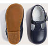 Leather T-Bar Baby Shoes, Navy - T-Straps - 2 - thumbnail