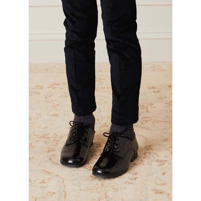 Leather Lace-Up Shoes, Black