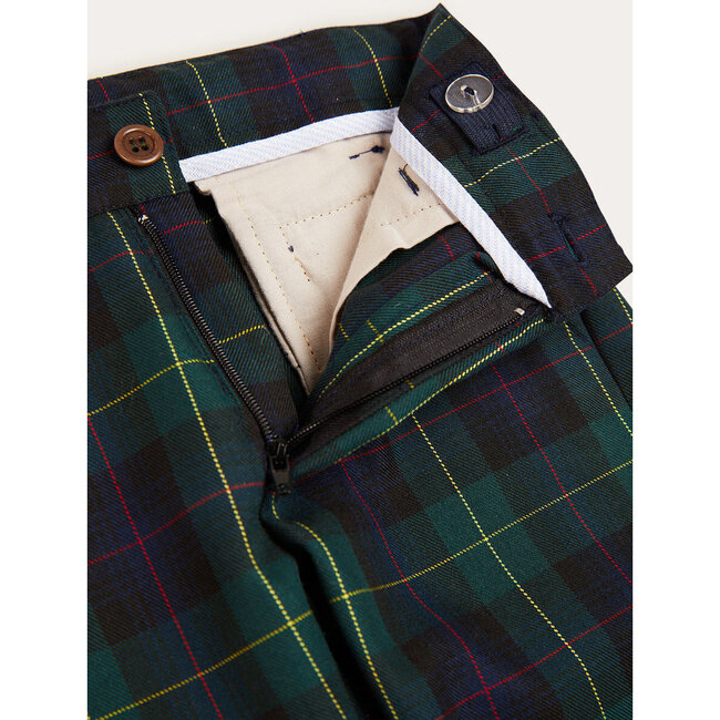 Festive Tartan Trousers, Green - Pants - 2