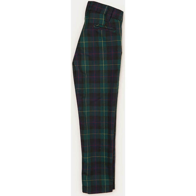 Festive Tartan Trousers, Green - Pants - 3