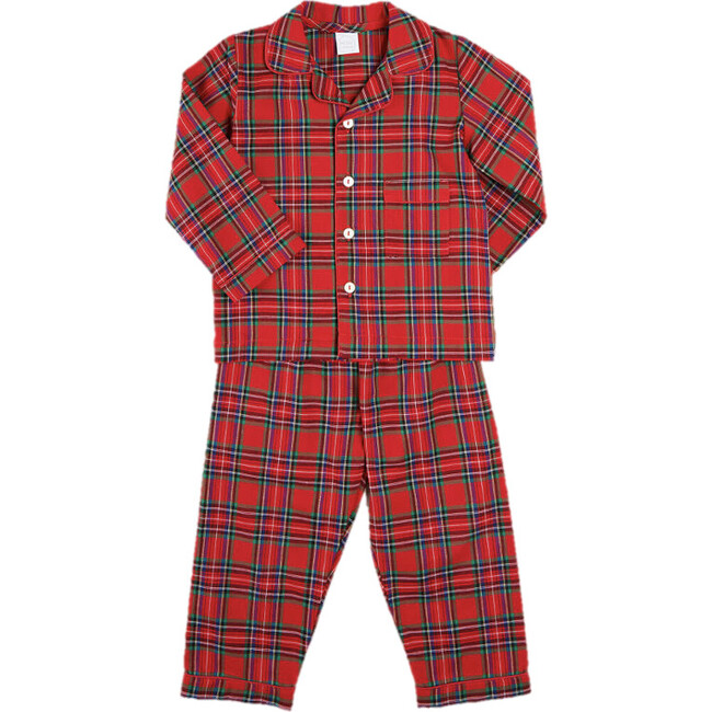 Tartan Pyjama Set, Red - Pajamas - 1