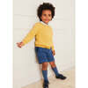 Wool Plain Folded Hem Shorts, Blue - Shorts - 2 - thumbnail
