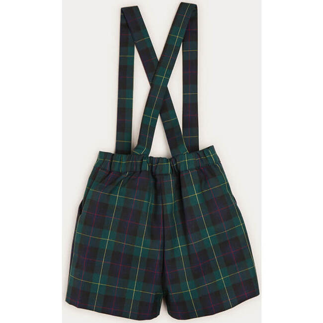 Tartan Shorts With Adjustable Braces, Green - Shorts - 2