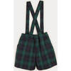 Tartan Shorts With Adjustable Braces, Green - Shorts - 2