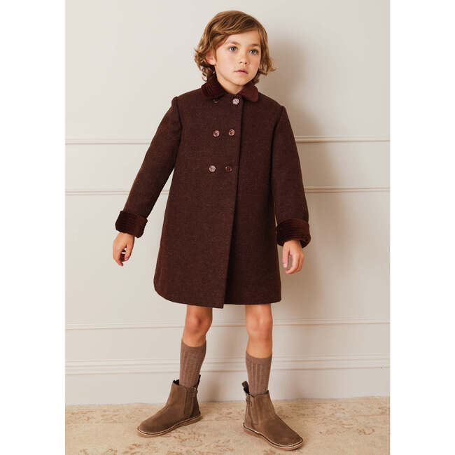 Traditional Double Breasted Coat, Brown