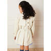 Check Lined Double-Breasted Belted Trench Coat, Beige - Coats - 3
