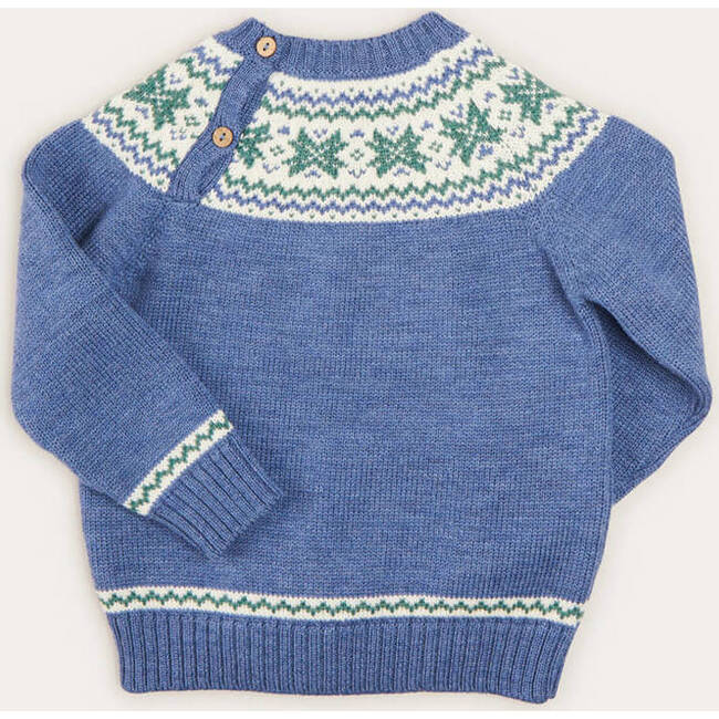 Classic Fair Isle Merino Wool Jumper, Blue - Sweaters - 5