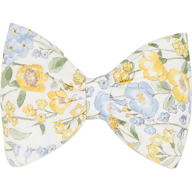 Floral Medium Bow Clip, Mustard - Hair Accessories - 1