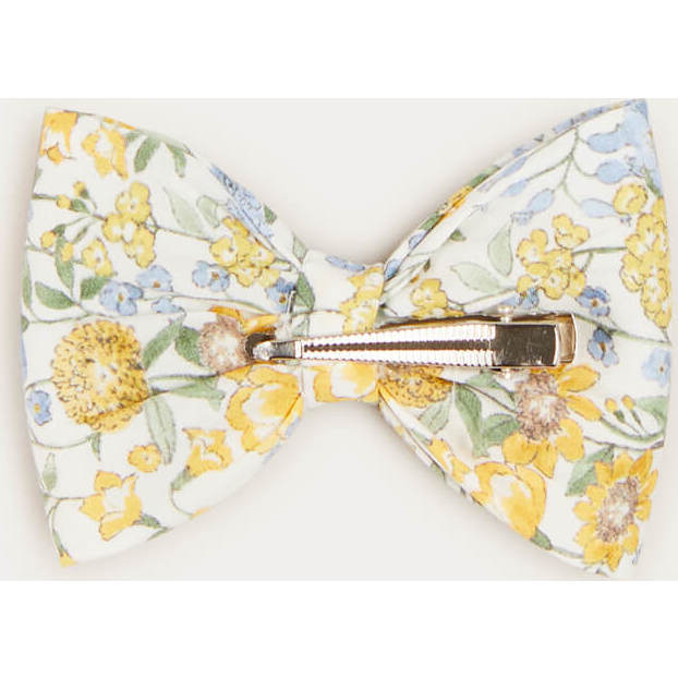 Floral Medium Bow Clip, Mustard - Hair Accessories - 2