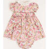 Florence Floral Print Short Sleeve Hand-Smocked Bloomer Dress, Pink - Dresses - 2 - thumbnail