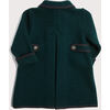 Austrian Contrast Trim Single Breasted Coat, Bottle Green & Grey - Coats - 4 - thumbnail