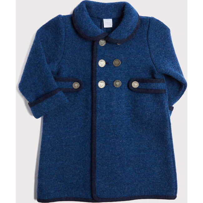 Austrian Contrast Trim Single Breasted Coat, Bottle Green & Grey - Coats - 5