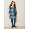 Check Peter Pan Collar Trapeze Dress, Classic Blue - Dresses - 2