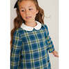 Check Peter Pan Collar Trapeze Dress, Classic Blue - Dresses - 3
