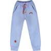 Fun Embroidered Drawstring Pants, Blue - Pants - 1 - thumbnail