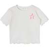 White Sequin Star Ribbed Top - T-Shirts - 1 - thumbnail