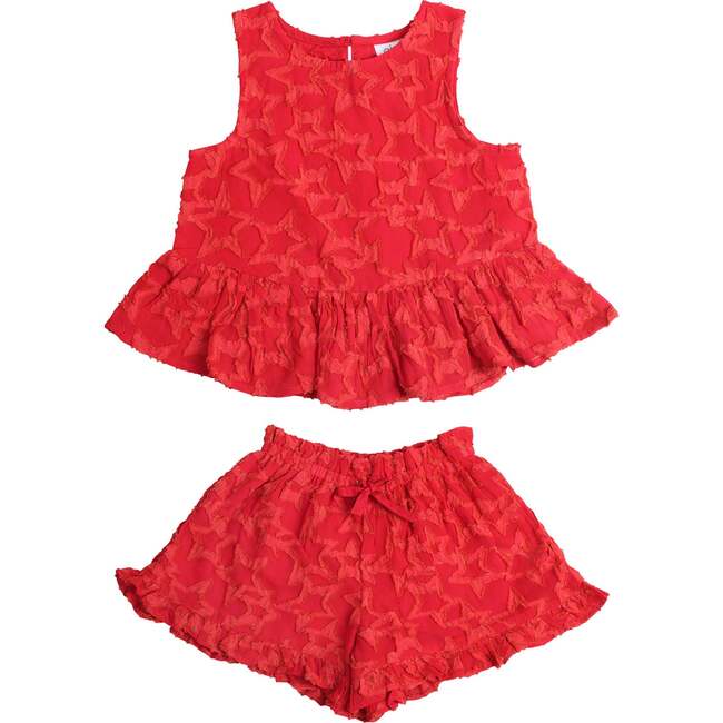 Red Stars Top and Shorts Set - Mixed Apparel Set - 1