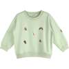 Fun Embroidered Sweatshirt & Drawstring Pants 2-Piece Set, Green - Mixed Apparel Set - 2 - thumbnail