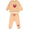 Orange Happy Heart Sweatshirt + Pants Set - Mixed Apparel Set - 1 - thumbnail