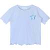 Blue Sequin Star Ribbed Top - T-Shirts - 1 - thumbnail