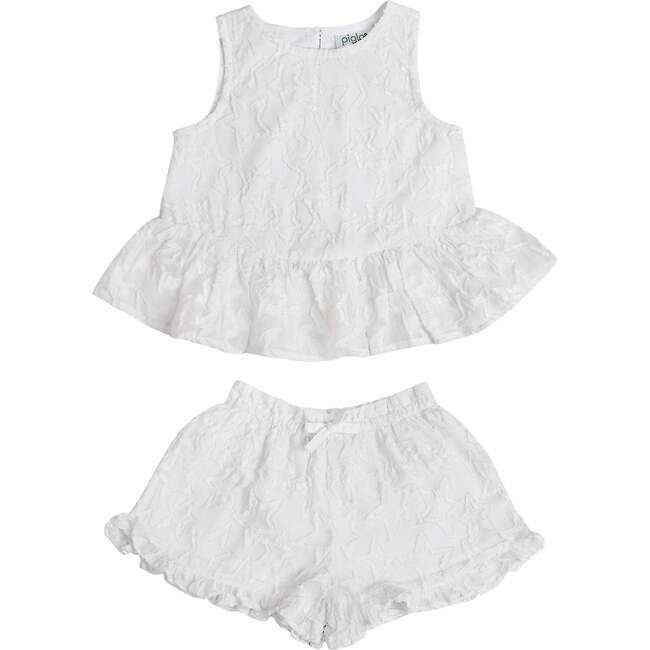 White Stars Top and Shorts Set - Mixed Apparel Set - 1