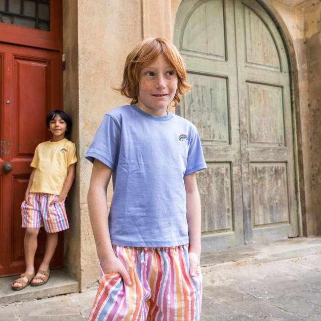 Rainbow Short Sleeve T-Shirt & Bermuda Shorts Set, Orange & Rainbow - Mixed Apparel Set - 3