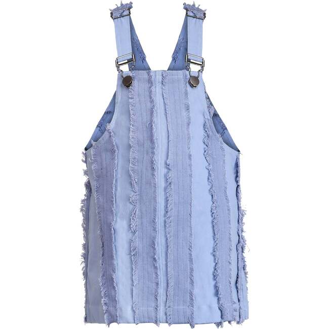 Striped Adjustable Buckle Denim Jumper Dress, Blue - Dresses - 1