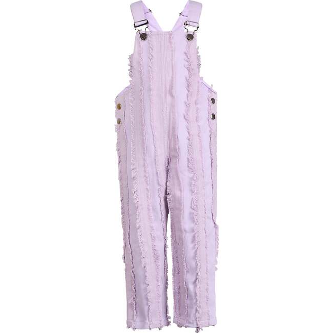 Striped Adjustable Buckle Denim Overall, Purple - Overalls - 1