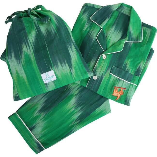 Kids Holiday Pajama Set, Green - Pajamas - 3