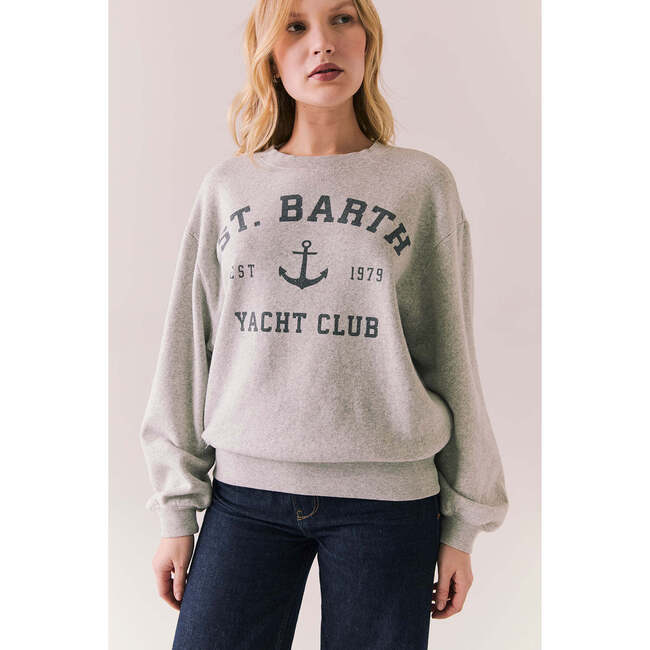St. Barth Yacht Club Pullover, Heather Gray - Sweatshirts - 2