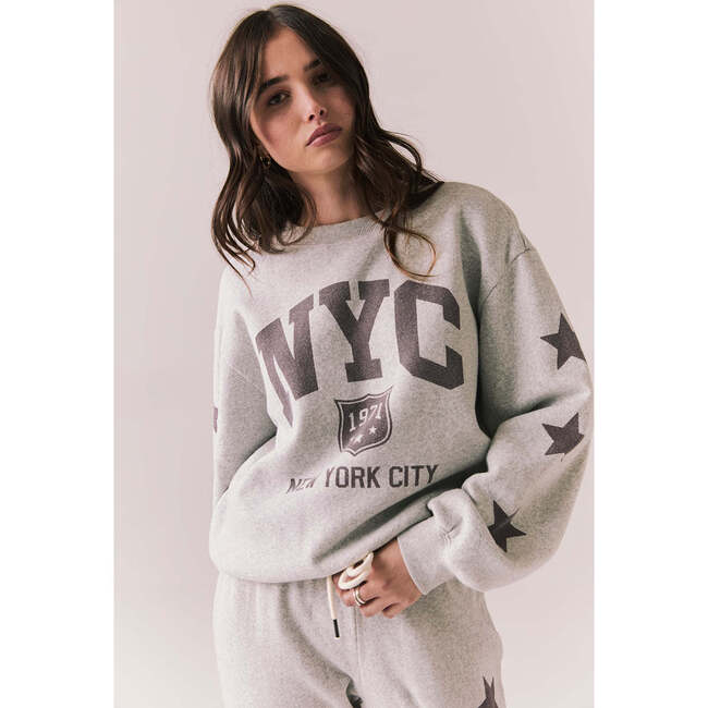 NYC Stars Pullover, Heather Grey - Sweatshirts - 4