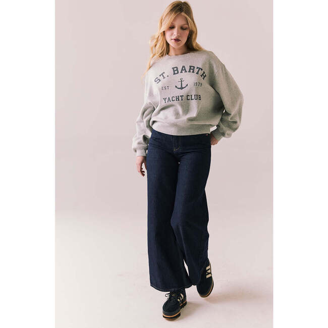St. Barth Yacht Club Pullover, Heather Gray - Sweatshirts - 5