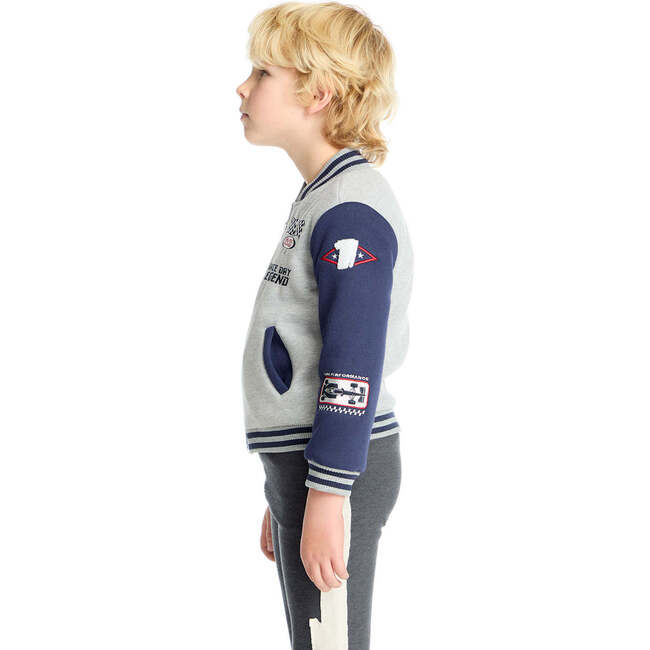 Allan Navy & Heather Grey Bomber - Jackets - 2