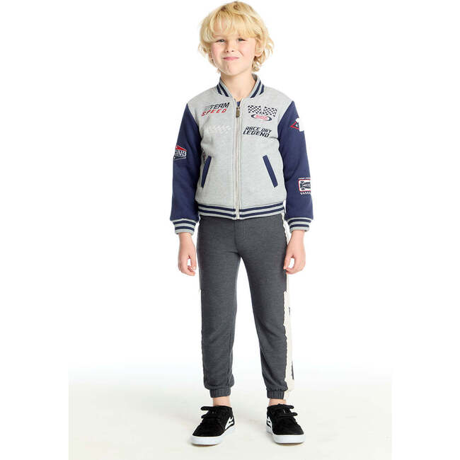 Allan Navy & Heather Grey Bomber - Jackets - 4