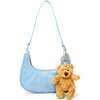 Teddy Bear Charm Shoulder Handbag, Blue - Bags - 1 - thumbnail