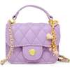 Tiny Quilted Ballet Charm Handbag, Purple - Bags - 1 - thumbnail