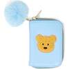 Teddy Pom Pom Zip Wallet, Blue - Bags - 1 - thumbnail